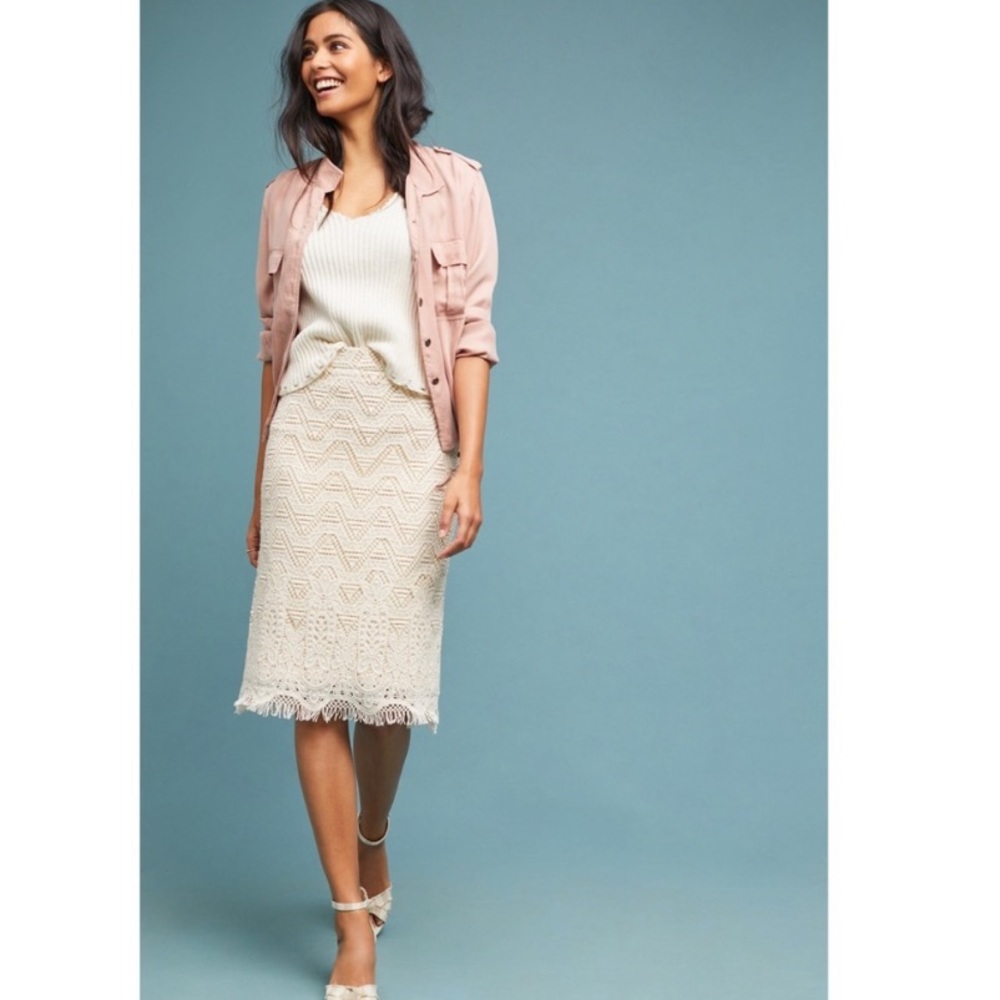 Maeve Anthropologie Crochet Pencil Skirt